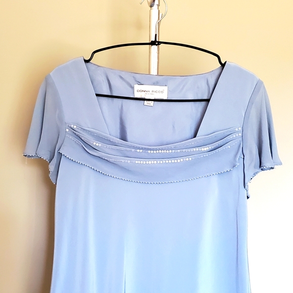 Donna Ricco Baby Blue Midi - Picture 1 of 6